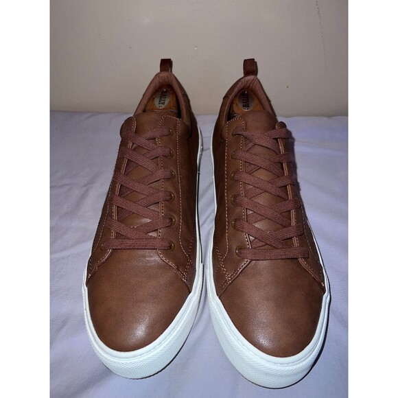 Banana Republic Cognac Faux Leather Sneakers Brown Mens Size 12 Shoe Laces main image 4